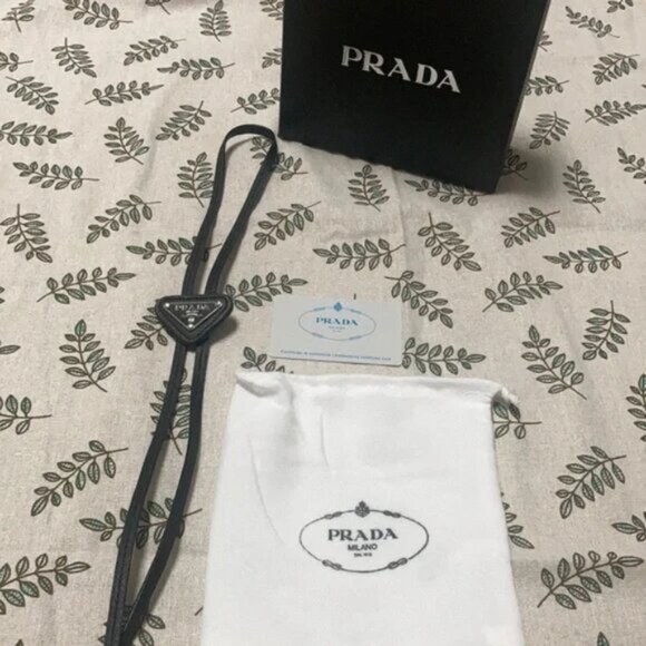 Prada Saffiano Leather Bolo Tie Unisex - Picture 1 of 5